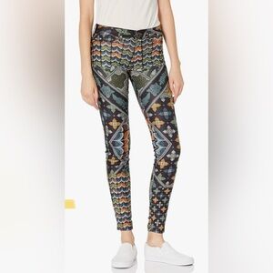 Desigual exotic jeans geometric pattern skinny pants Sz 28”